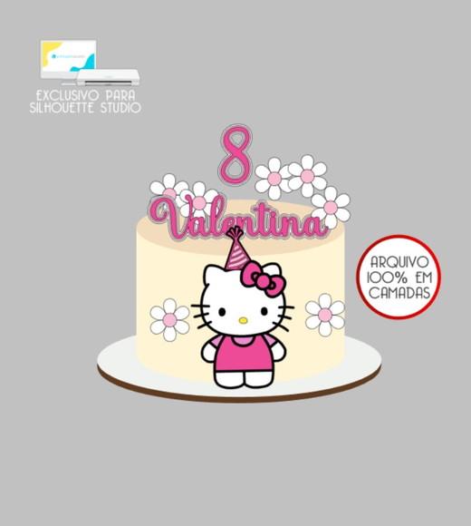 2501 - Arquivo Topo de Bolo Hello Kitty