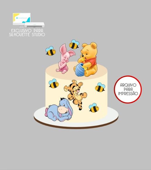 2518 - Arquivo Topo de Bolo Ursinho Pooh