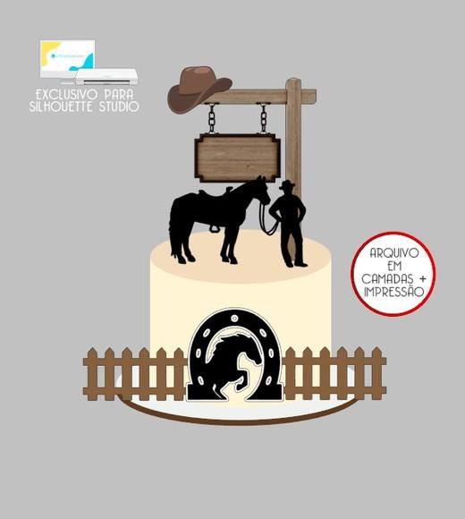 2528 - Arquivo Topo de Bolo Vaqueiro Vaquejada Fazenda