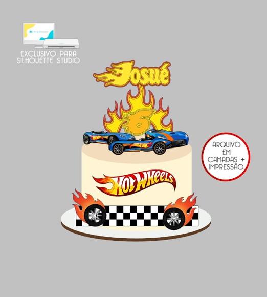 2538 - Arquivo Topo de Bolo Hotwheels