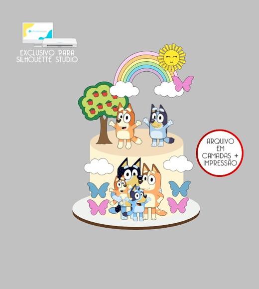 2554 - Arquivo Topo de Bolo Bluey
