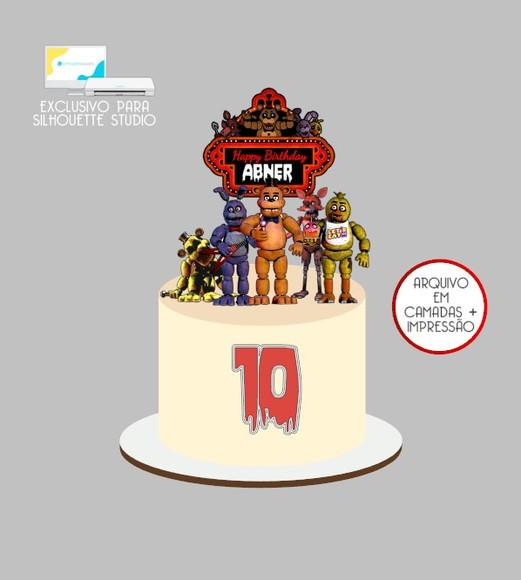 2560 - Arquivo Topo de Bolo Five Nights At Freddy's