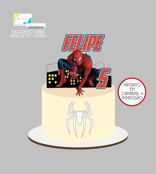 2610 - Arquivo Topo de Bolo Homem Aranha