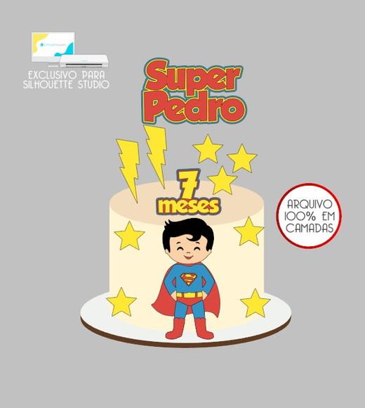 2619 - Arquivo Topo de Bolo Superman Baby