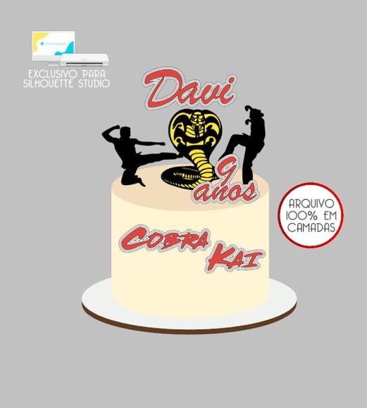 2638 - Arquivo Topo de Bolo Cobra Kai