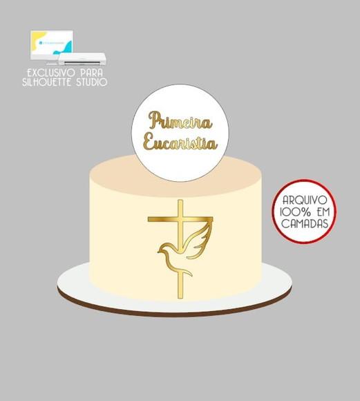 2635 - Arquivo Topo de Bolo Primeira Eucaristia