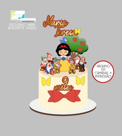 2662 - Arquivo Topo de Bolo a Branca de Neve Baby
