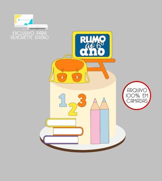 2679 - Arquivo Topo de Bolo Abc Rumo ao 6º Ano
