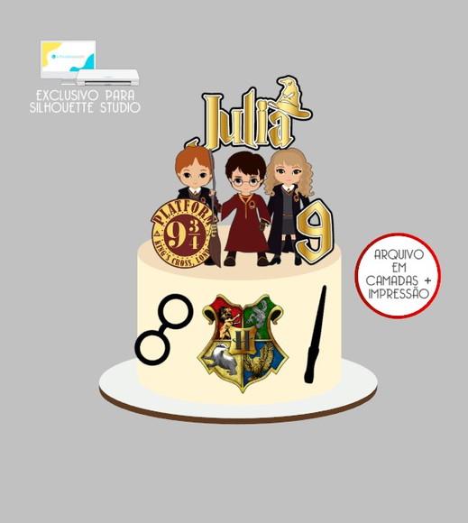 2692 - Arquivo Topo de Bolo Harry Potter