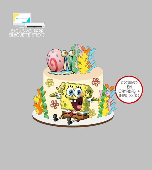 2688 - Arquivo Topo de Bolo Bob Esponja