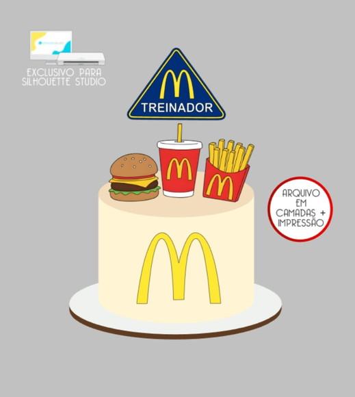 2705 - Arquivo Topo de Bolo Mc Donalds Treinador