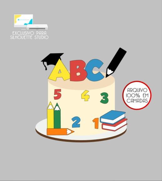 2714 - Arquivo Topo de Bolo Formatura Abc
