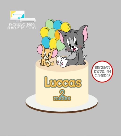 2725 - Arquivo Topo de Bolo Tom e Jerry Baby