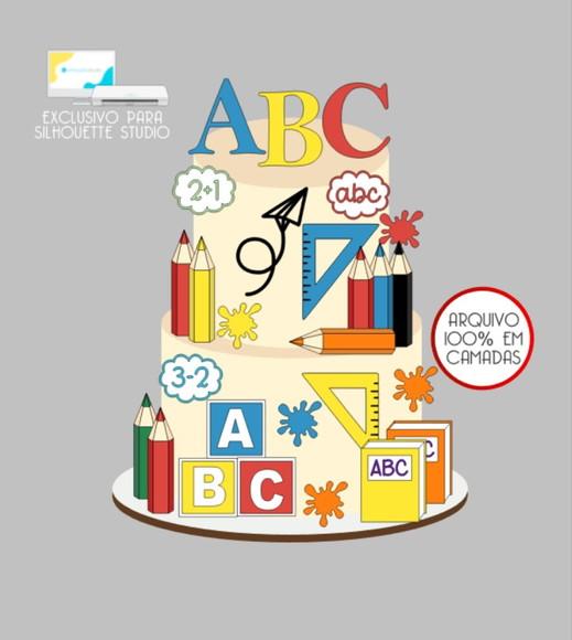 2744 - Arquivo Topo de Bolo Formatura Abc