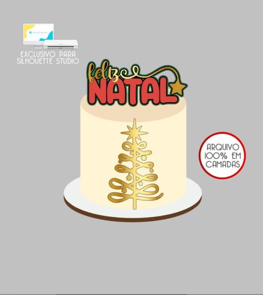 2755 - Arquivo Topo de Bolo Feliz Natal