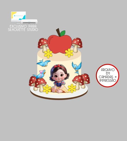 2763 - Arquivo Topo de Bolo a Branca de Neve Baby