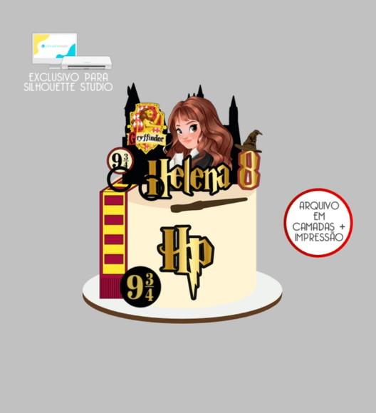 2760 - Arquivo Topo de Bolo Hermione Harry Potter