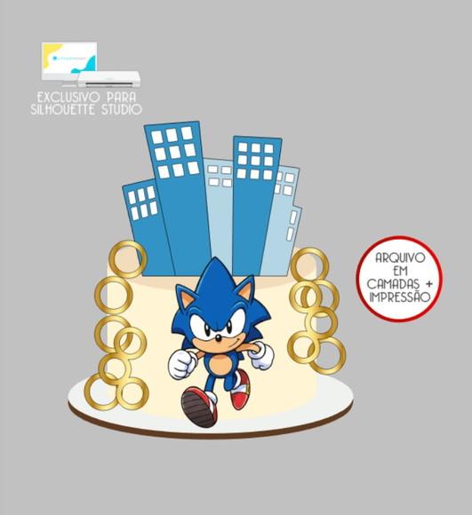 2779 - Arquivo Topo de Bolo Sonic Prédios