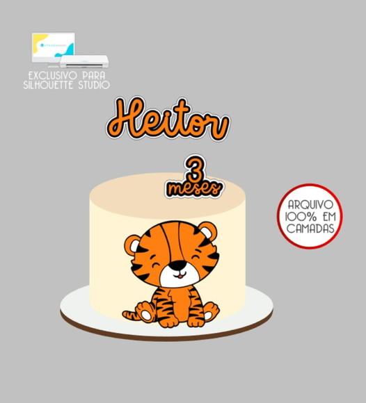 2797 - Arquivo Topo de Bolo Tigre