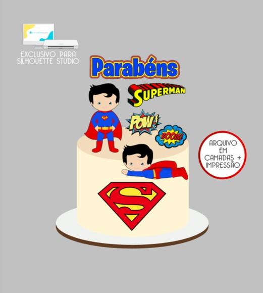 2803 - Arquivo Topo de Bolo Superman Baby