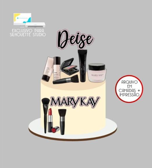 2813 - Arquivo Topo de Bolo Maquiagem Mary Kay