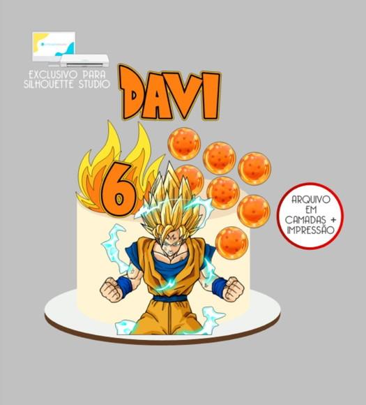 2816 - Arquivo Topo de Bolo Goku Dragon Ball Z