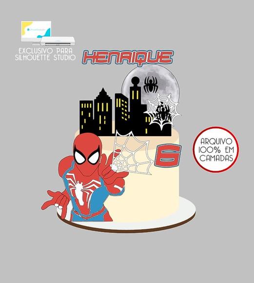 283 - Arquivo Topo de Bolo Homem Aranha