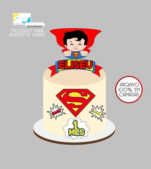 285 - Arquivo Topo de Bolo Superman Baby