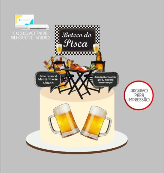 2854 - Arquivo Topo de Bolo Boteco Cerveja Skol