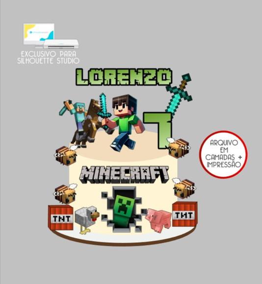 2853 - Arquivo Topo de Bolo Minecraft Tnt 3d