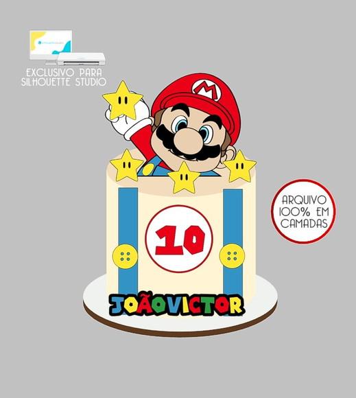 287 - Arquivo Topo de Bolo Super Mario Baby