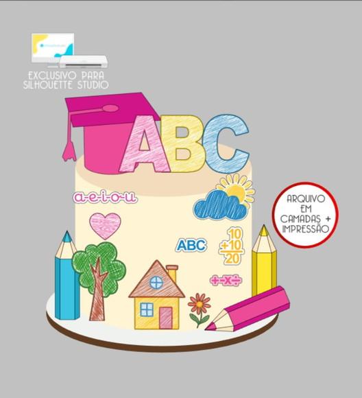 2888 - Arquivo Topo de Bolo Formatura Abc