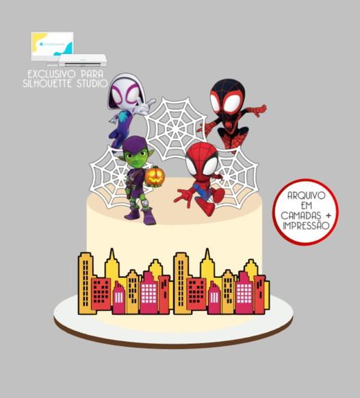 2898 - Arquivo Topo de Bolo Spidey Homem Aranha