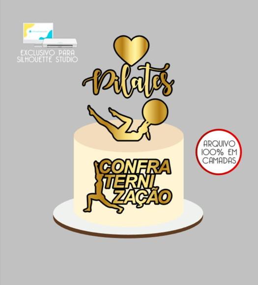 2914 - Arquivo Topo de Bolo Pilates Confraternização