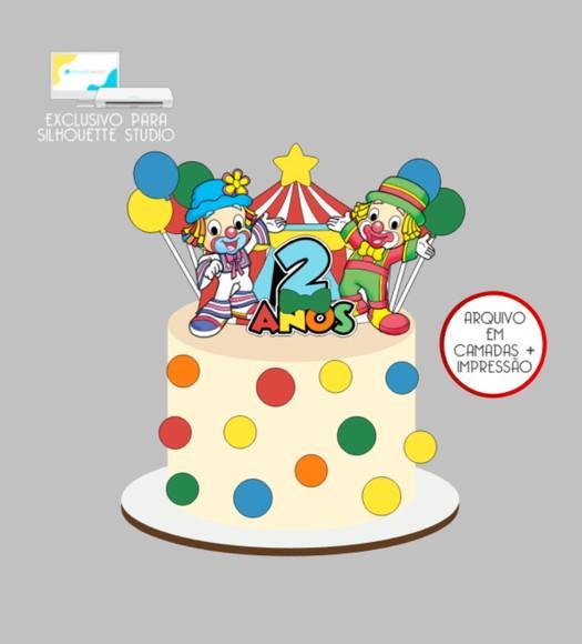 2910 - Arquivo Topo de Bolo Patati Patatá Circo