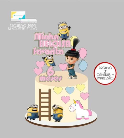 2915 - Arquivo Topo de Bolo Agnes Minions