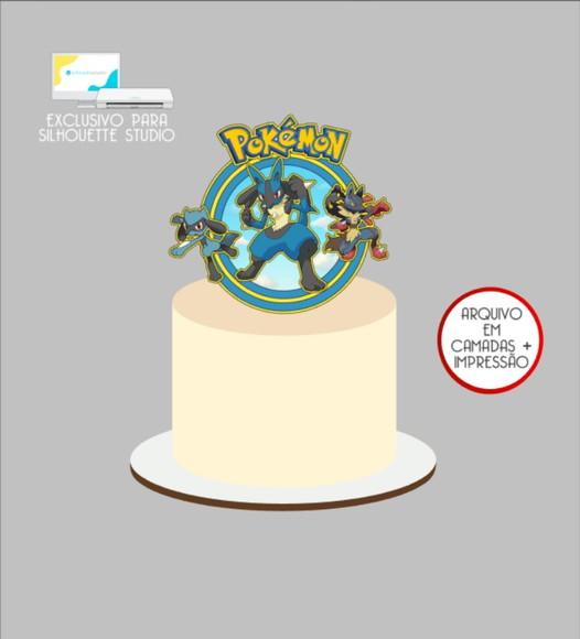 2928 - Arquivo Topo de Bolo Lucario Pokémon