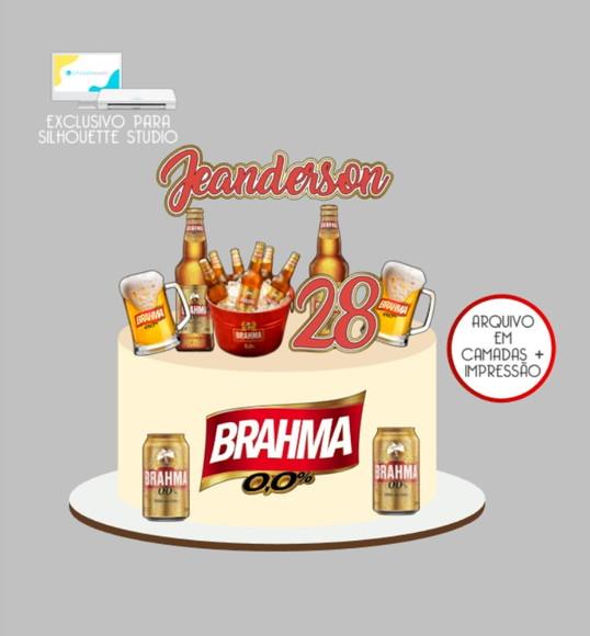 2946 - Arquivo Topo de Bolo Boteco Cerveja Brahma Zero