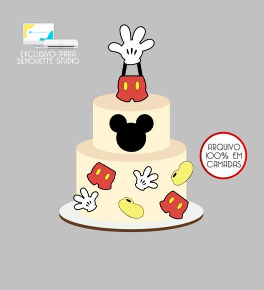 2956 - Arquivo Topo de Bolo Mickey Mouse