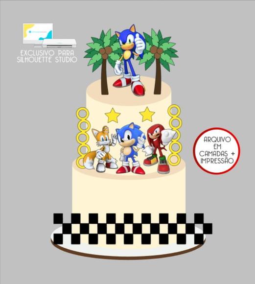 2984 - Arquivo Topo de Bolo Sonic