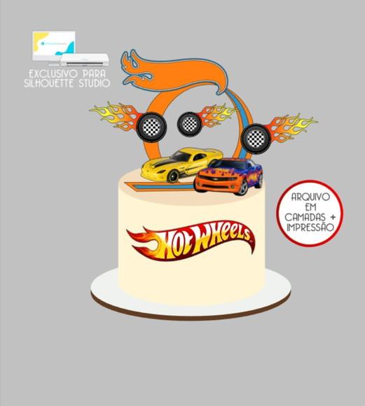3032 - Arquivo Topo de Bolo Hotwheels