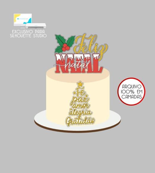 3045 - Arquivo Topo de Bolo Feliz Natal