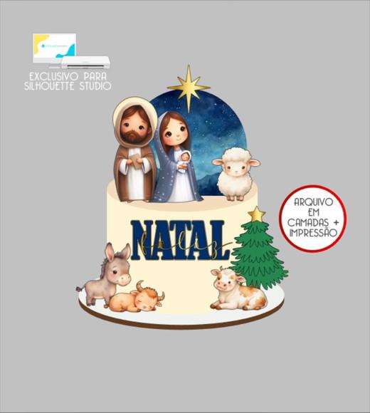 3039 - Arquivo Topo de Bolo Natal Presépio Menino Jesus
