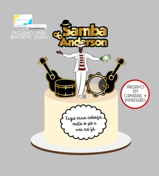3052 - Arquivo Topo de Bolo Samba Pagode
