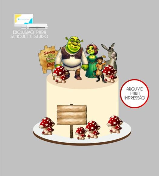 3090 - Arquivo Topo de Bolo Shrek