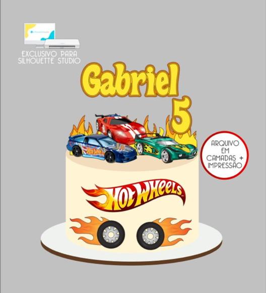 3099 - Arquivo Topo de Bolo Hotwheels