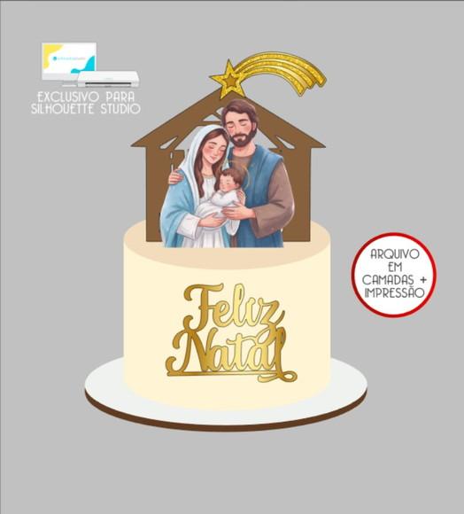3102 - Arquivo Topo de Bolo Natal Presépio Menino Jesus