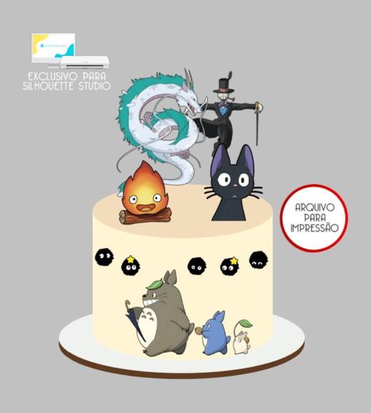 3127 - Arquivo Topo de Bolo Studio Ghibli Meu Amigo Totoro