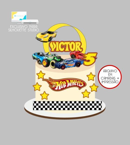 3179 - Arquivo Topo de Bolo Hotwheels