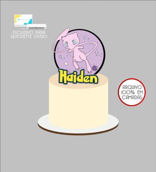 3191 - Arquivo Topo de Bolo Mew Pokémon